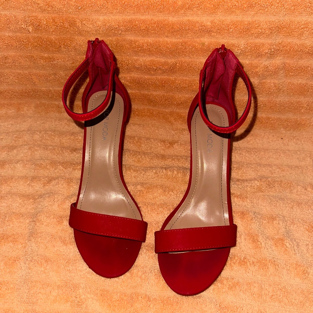 TOP Moda High Heel- Red Nub 8.5